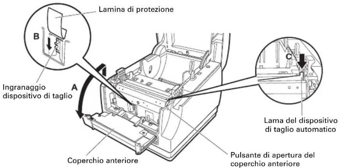CITIZEN CTS851II - Rimozione del blocco del dispositivo di taglio (2) - 1