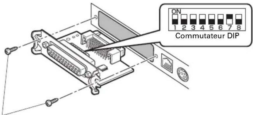 CITIZEN CTS851II - Réglage du commutateur DIP sur la carte d'interface série - 1