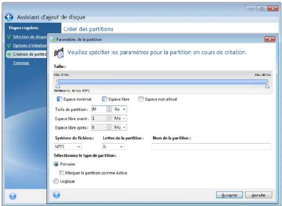 ACRONIS True Image 2018 - Pour créer une nouvelle partition : - 1