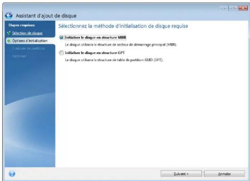 ACRONIS True Image 2018 - Sélection de la méthode d'initialisation - 1