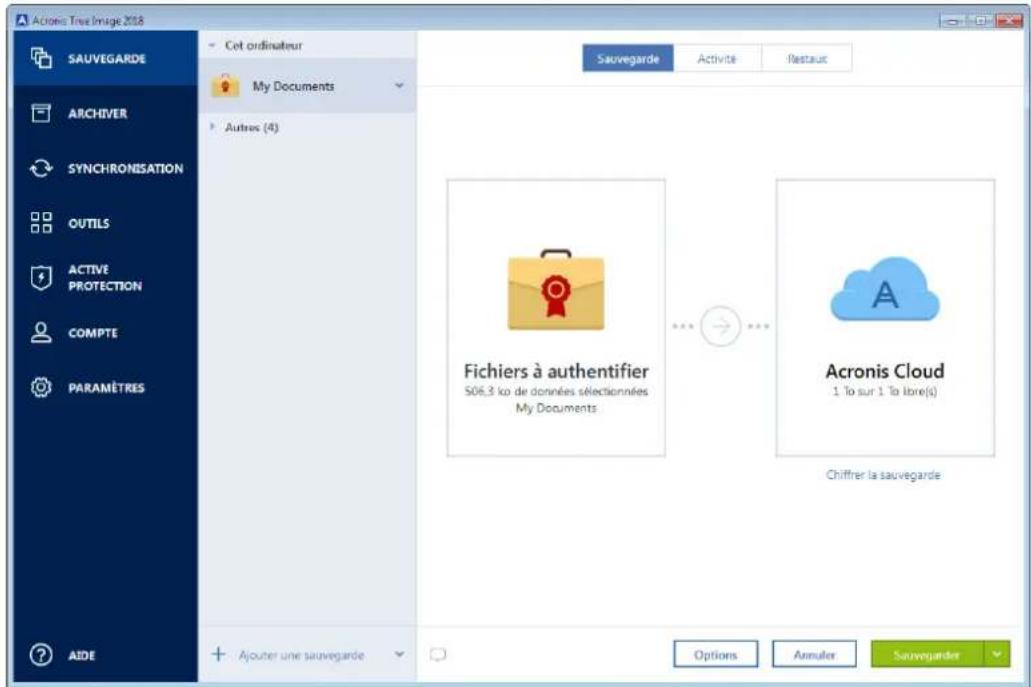 ACRONIS True Image 2018 - Pour créer une sauvegarde certifiée de vos fichiers et dossiers : - 1