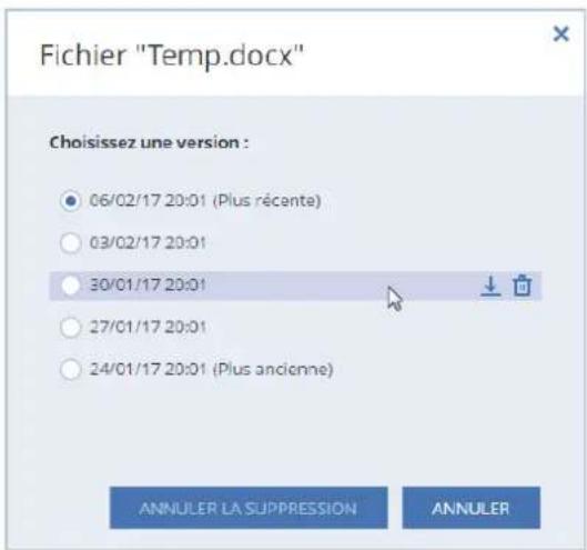ACRONIS True Image 2018 - Pour restaurer une version spécifique d'un fichier : - 1