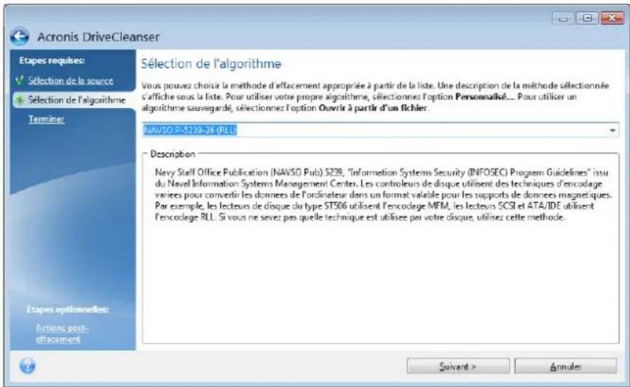 ACRONIS True Image 2018 - Sélection de l'algorithme - 1