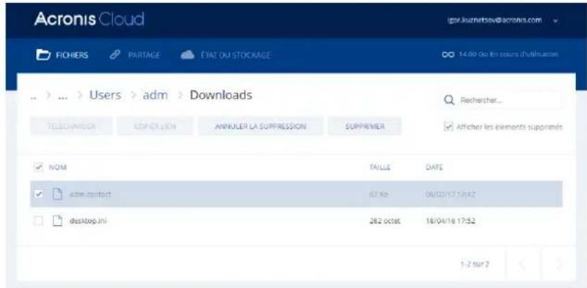 ACRONIS True Image 2018 - Comment restaurer un fichier supprimé - 1