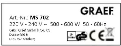 GRAEF MS 703 - TECHNISCHE DATEN - 2