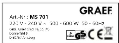 GRAEF MS 703 - TECHNISCHE DATEN - 1