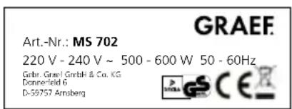 GRAEF MS 703 - KLANTENDIENST - 1