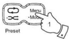 ROBERTS R100 - Rappel d'une station à l'aide des touches de préselection 1-4 - 4