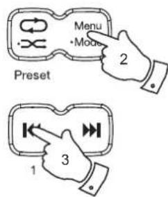 ROBERTS R100 - Rappel d'une station à l'aide des touches de préselection 1-4 - 3