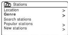 ROBERTS R100 - Sélection d'une station de radio par genre - 7