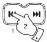 ROBERTS R100 - Rappel d'une station à l'aide des touches de préselection 1-4 - 2