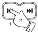 ROBERTS R100 - Rappel d'une station à l'aide des touches de préselection 1-4 - 5