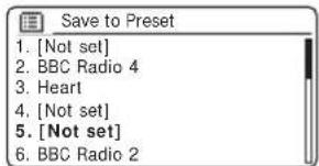 ROBERTS R100 - Rappel d'une préselection à l'aide du menu - 5