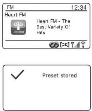 ROBERTS R100 - Rappel d'une station à l'aide des touches de préselection 1-4 - 2