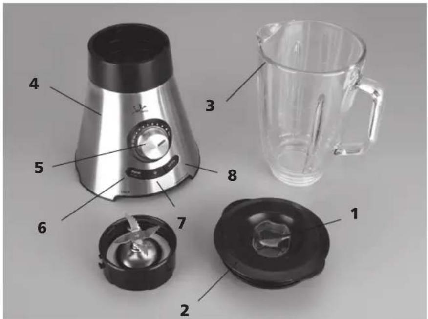 JATA BT1032 - ELEKTRISCHER MIXER AUS EDELSTAHL, GLASGEFÄSS - 1