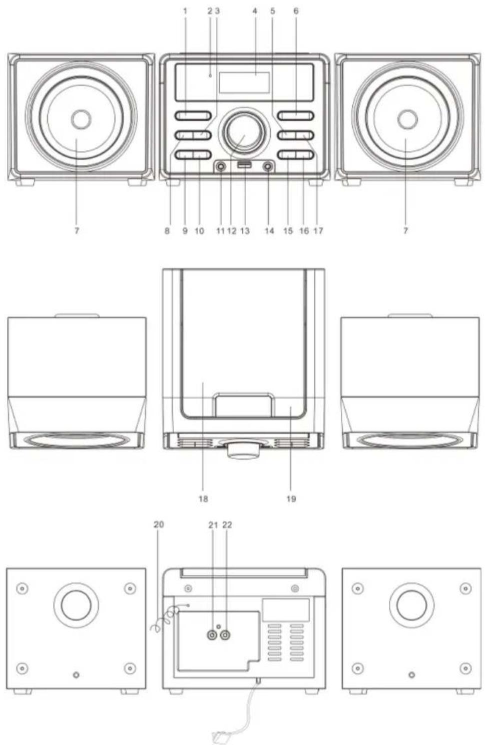 Trevi HCX 1030 S - BESCHREIBUNG DER BEDIENELEMENTE - 1