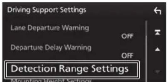 KENWOOD DRVN520 - Appuyez sur [Detection Range Settings]. - 1