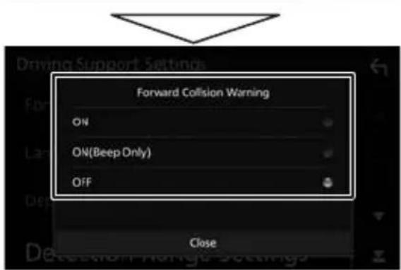 KENWOOD DRVN520 - Toccare [Driving Support Settings]. - 2