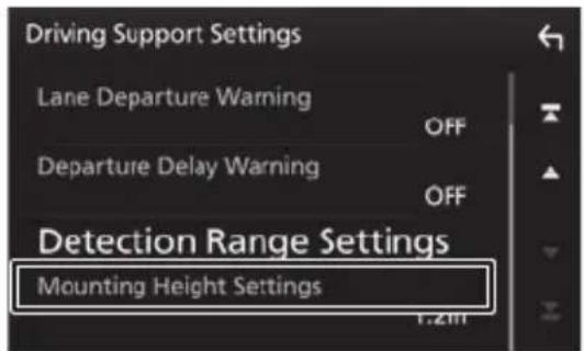 KENWOOD DRVN520 - Appuyez sur [Mounting Height Settings]. - 1