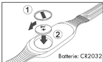 CRIVIT 1LD36043 - Einsetzen der Batterie in den Brustgurt - 1