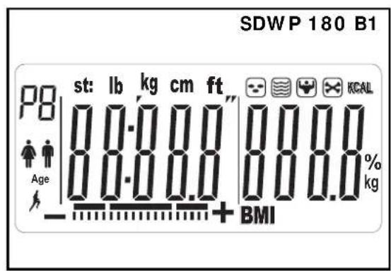 SILVERCREST SDWP 180 A1+ B1 - Weergaven op het display - 2