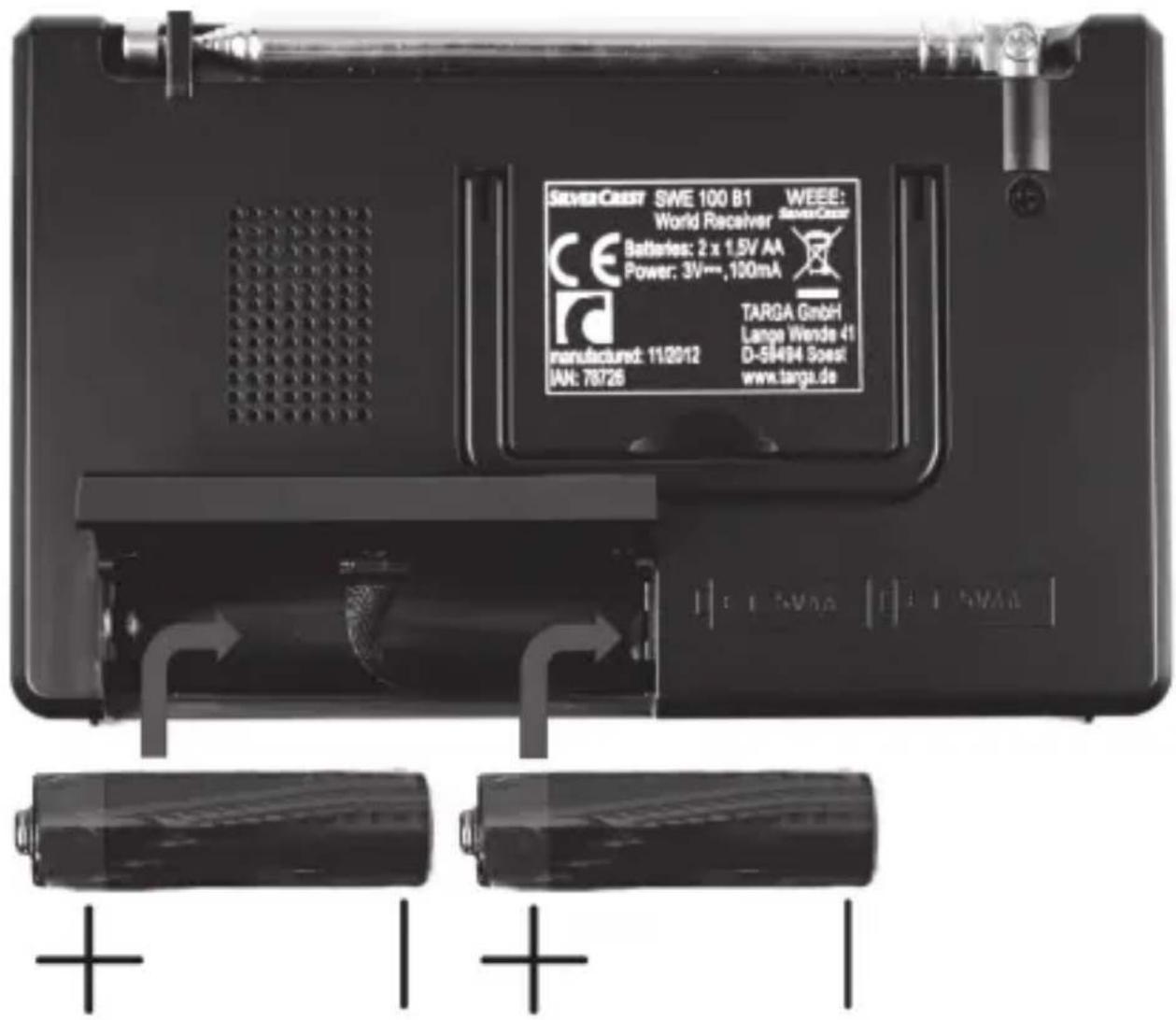 SILVERCREST SWE 100 B1 - Inserting the Batteries - 1