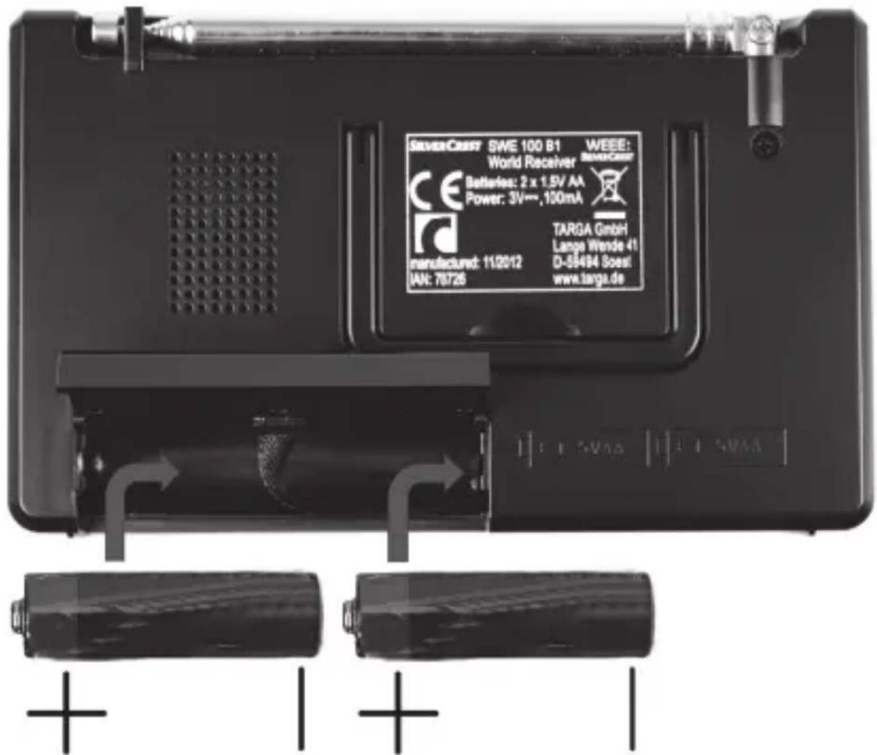 SILVERCREST SWE 100 B1 - Batterien einlagen - 1