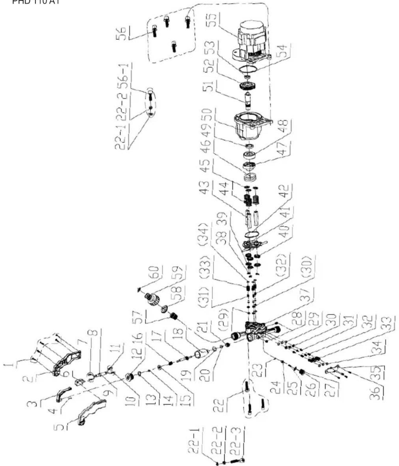 POWERFIX PHD 110 A1 - Rozvinuté náčrtky • Plano de explosión Vista en corte - 1