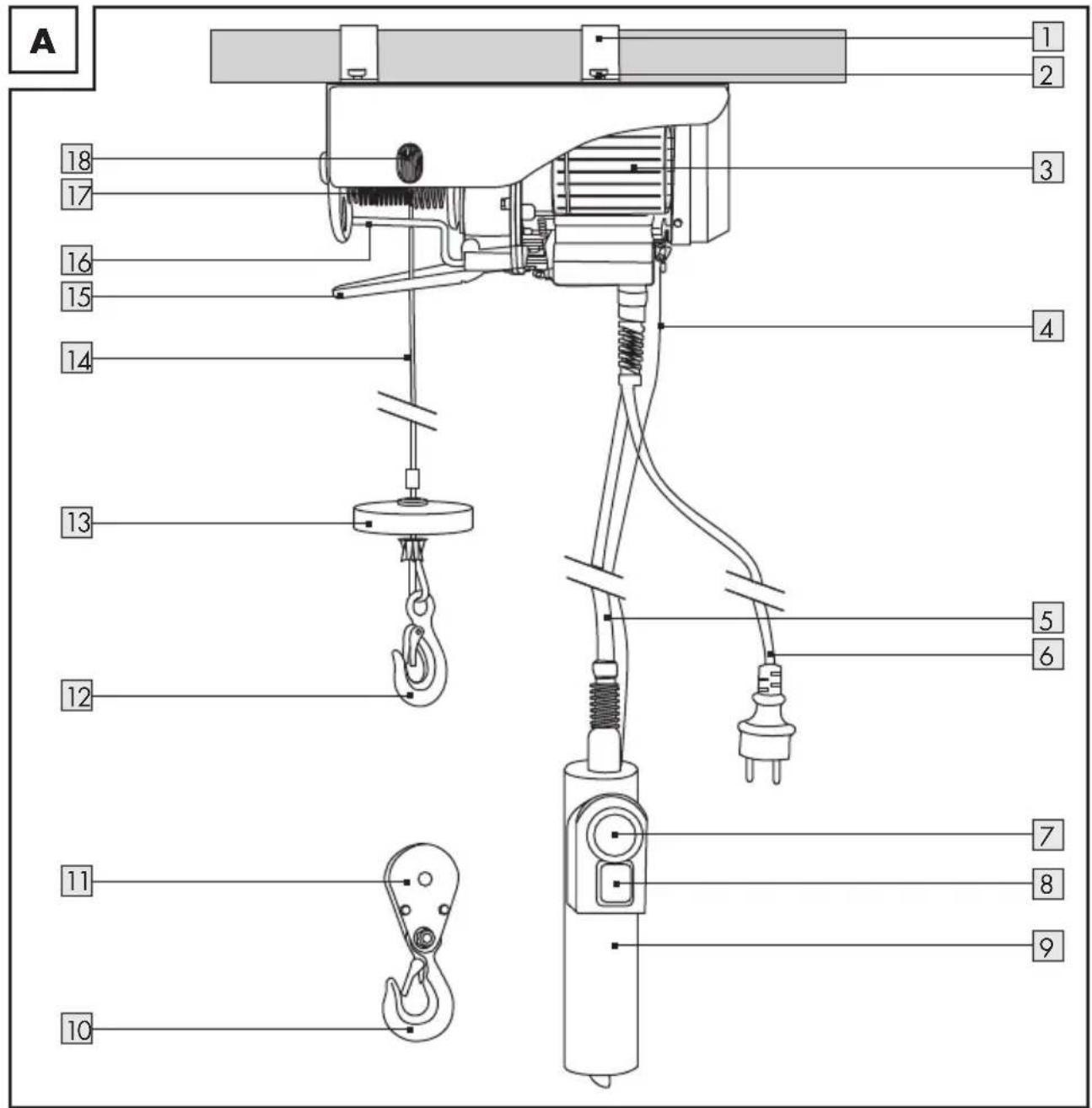 PARKSIDE PSZ 250 A2 - ELECTRIC ROPE HOIST - 1