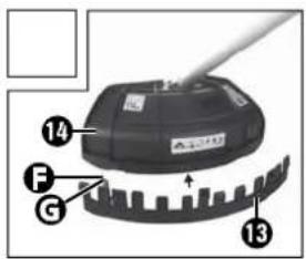 Diagram of a cleaning or cleaning tool with labeled parts including brush tip, filter, and adjustment knobs