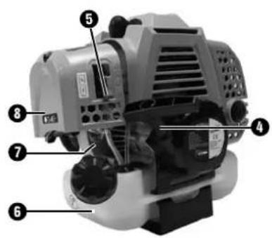 Labeled diagram of a mechanical device with numbered parts for identification
