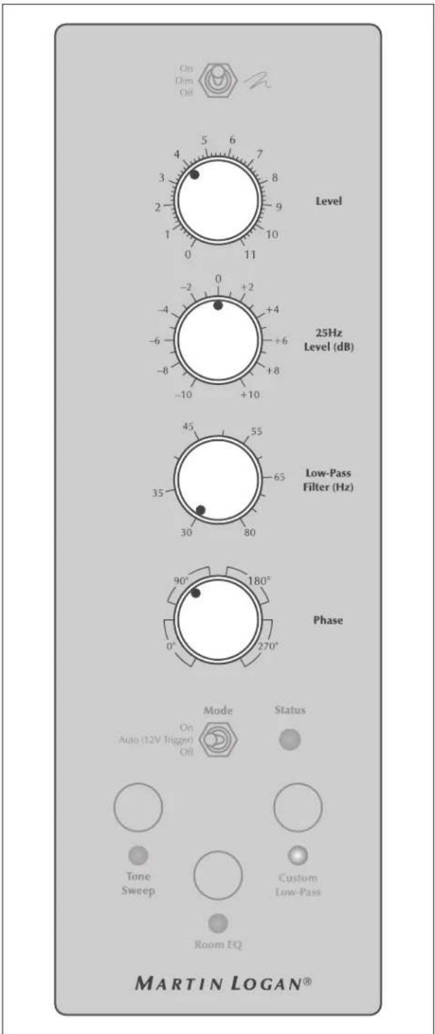 Martin Logan BalancedForce 212 - Recommended Control Settings: - 4