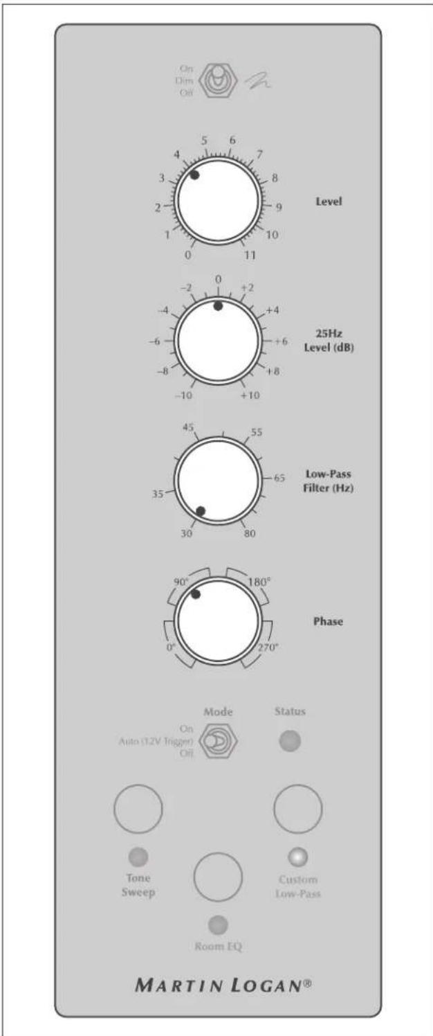 Martin Logan BalancedForce 212 - Recommended Control Settings: - 3