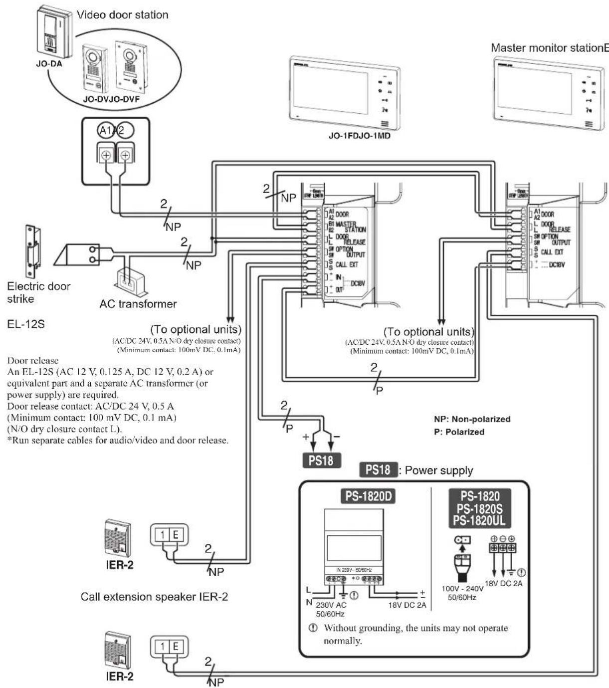 Aiphone JO1FD - WIRING - 1