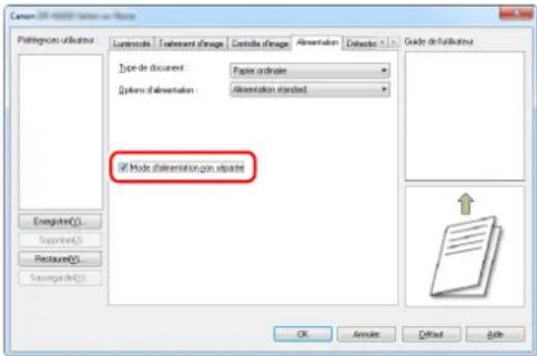 CANON imageFORMULA DRM260 - Lors de la numérisation d'un document une page à la fois (mode de dérivation) - 1