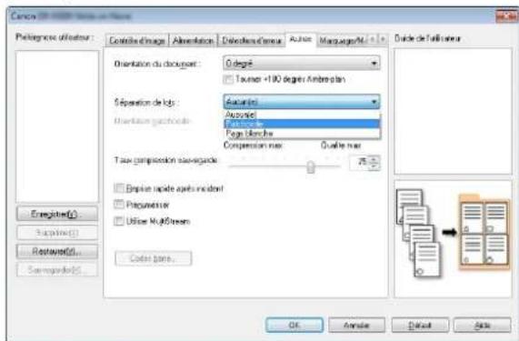 CANON imageFORMULA DRM260 - Dans une application, spécifiez un patchcode comme type de séparation de lots. Lorsque vous utilisez CapturePerfect, sélectionnez [Patchcode] dans les paramètres [Séparation de lots]. - 2