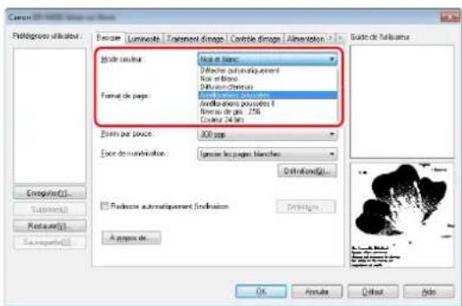 CANON imageFORMULA DRM260 - Si vous souhaitez améliorer un texte difficile à lire en raison de facteurs tels que l'arrière-plan du document numérisé - 1