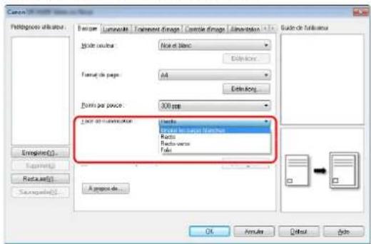 CANON imageFORMULA DRM260 - Si vous souhaitez supprimer les images de pages blanches dans des documents recto-verso - 1