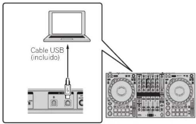 PIONEER DDJ1000 - Conecte esta unidad al ordenador mediante un cable USB. - 1