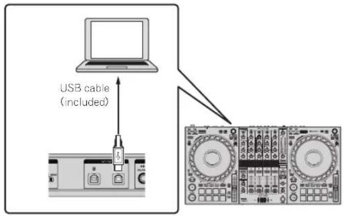 PIONEER DDJ1000 - Connect this unit to your computer using a USB cable. - 1