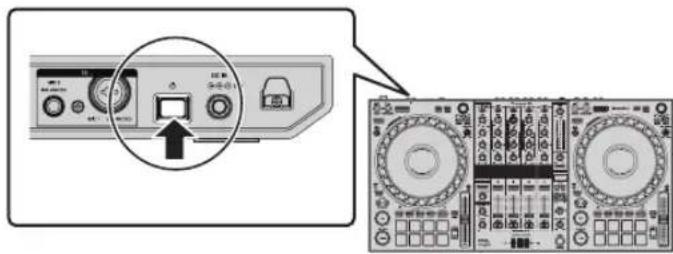 PIONEER DDJ1000 - Druk op de schakelaar [☐] op het achterpaneel van dit toestel om het toestel aan te zetten. - 1