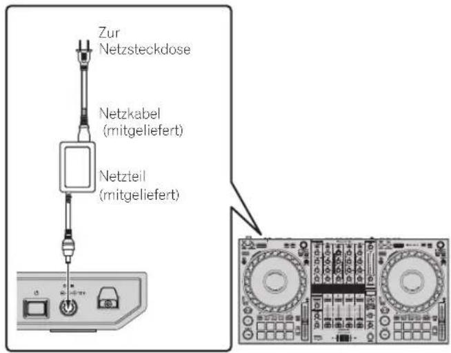 PIONEER DDJ1000 - Schließen Sie das Netzteil an - 1