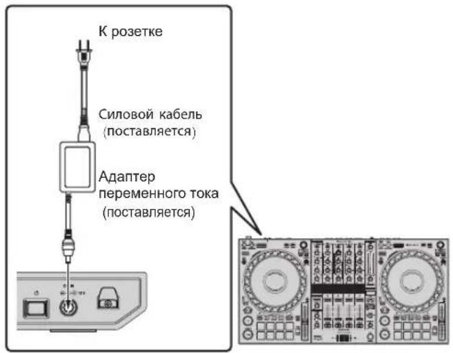 PIONEER DDJ1000 - Подключите адаптер переменного тока - 1