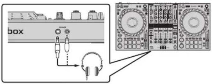 PIONEER DDJ1000 - Подключайте наушники к выходным разъемам [PHONES]. - 1