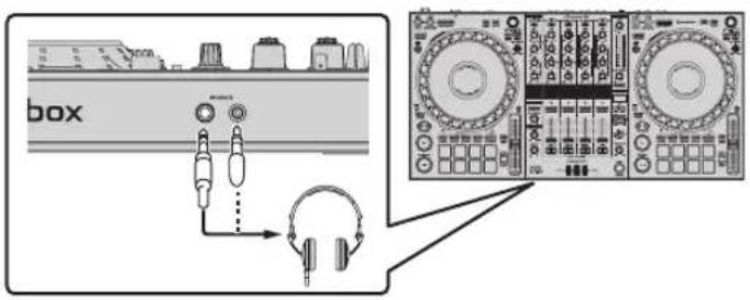 PIONEER DDJ1000 - Conecte los auriculares a los terminales de salida [PHONES]. - 1