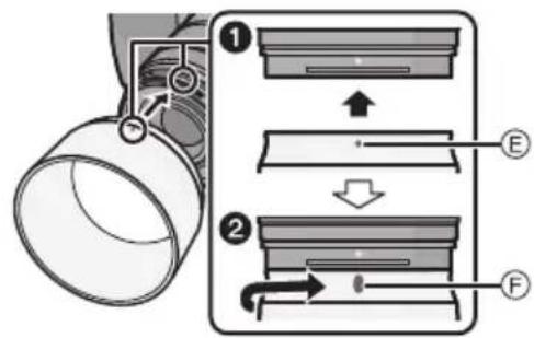 PANASONIC LUMIX G VARIO 45150mm OIS - - Attaching the Lens Hood (Supplied Accessory) - 1