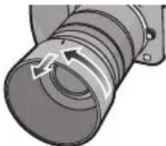 PANASONIC LUMIX G VARIO 45150mm OIS - Turn the lens hood in the direction of the arrow to detach it. - 1