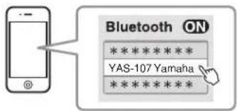 YAMAHA YAS107 - Wahlen Sie, "YAS-107 Yamaha" in der Bluetooth-Geräteliste des Geräts. - 1