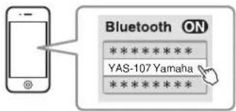 YAMAHA YAS107 - Selecteer "YAS-107 Yamaha" in de Bluetooth apparatenlijst op het apparaat. - 1