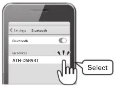 AUDIO TECHNICA ATHDSR9BT - Pairing a Bluetooth device - 1
